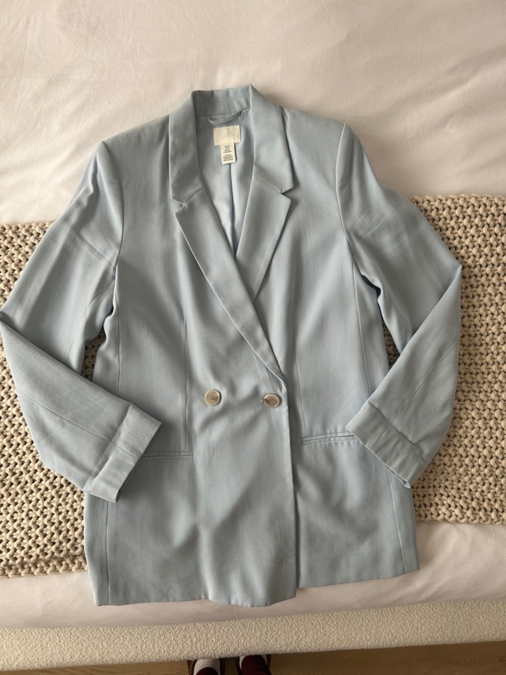 Light Blue Double-Breasted Blazer Jacket